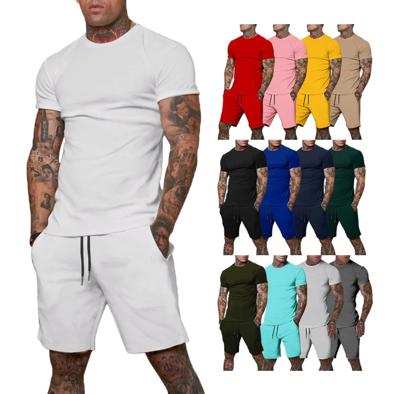 Custom 2025 Summer Gym Wear for Men Casual Two-Piece Short Set for Lounge & Workout Fitness Sportswear