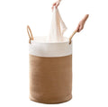 Large Foldable Woven Cotton Rope Laundry Hamper Handles Decorative Storage Basket for Bedroom Living Room Clothes Toys