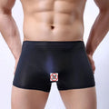 New Arrival Custom Logo Men Underwear Solid White Transparent Silk Undergarments Boxer Briefs for Men