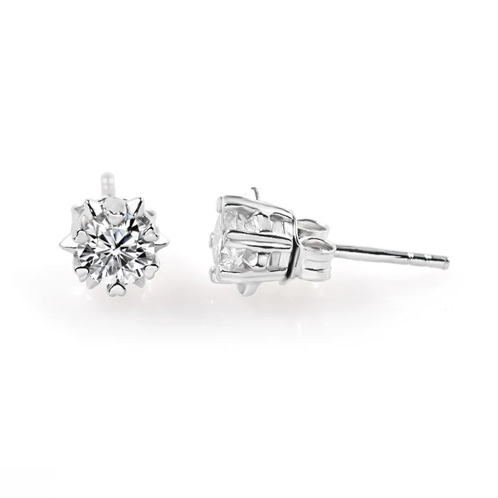 0.5CT 1CT 5MM 6.5MM D VVS Moissanite Stud Earrings Silver Jewelry for Wedding & Party