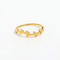 High End 18K PVD Gold Plated Leaf Rings Stainless Steel Women Rings Tarnish Free Jewelry