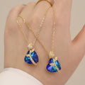 OEM Ocean Heart Tulip Pendant Necklace Women Crystal Flower Clavicle Chain Stainless Steel Necklaces