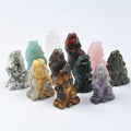 Wholesale 1.5 Inch Small Wolf Statue Natural Gemstone Crystal Animals Figurines Handmade Animals Carved Wolf Decor Ornament