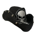 Sun Hats for Men protection Paper Straw Western Shaped Brim Beach Hat Skull Cowboy Hat With Skeleton Embroidery Patch