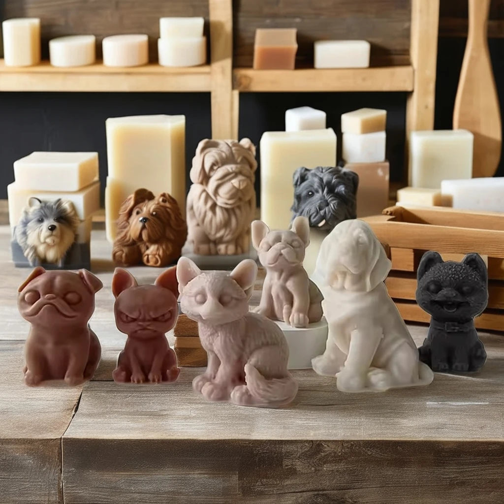 Angry Puppy Candle Silicone Mould DIY Handmade Drip Animal Angry Puppy Plaster Moulds