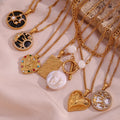G2084 2023 New Jewelry Choker Necklaces Star Heart Pearl 18K Gold PVD Stainless Steel Pendant Necklace Jewelry for Woman