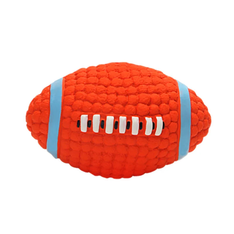 Durable and Explosive Latex Rugby Tennis Color Dog Bite Sounding Ball Toy