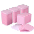 200PCS Pink/White Eyelash Glue Remover Pad Lint-Free Cotton Glue Bottle Mouth Cleaning Paper Cleaner Pads with Box