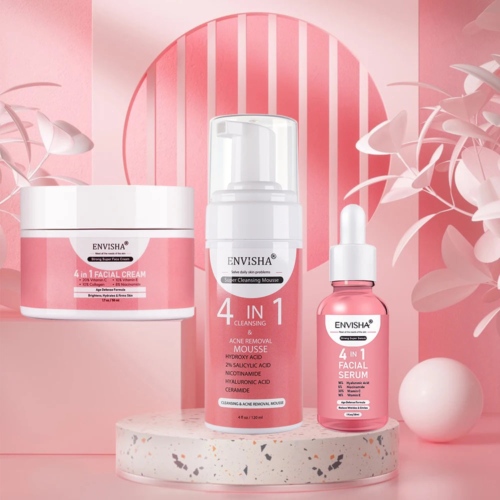 4 in 1 Face Serum Anti-Wrinkle Skin Glowing Hydrating Dark Spot Remover 30% Vitamin C Face Oil Serum Anti-Aging Face Serum