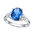 F0066 Abiding Jewelry New Arrival 925 Sterling Silver Blue Spinel Sliver Cubic Zirconia Wedding Big Women Girl Rings