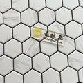 Modern White Marble Texture Hexagon Ceramic Mosaic Wall or Floor Tile Parquet Design for Bathroom Interior
