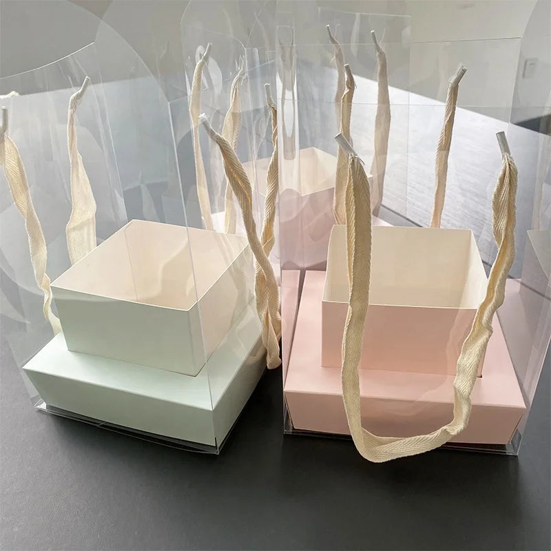 XJH 2025 Valentine's Day Gift Box Wedding for Mother's Day With PVC Window Gift Box for Mother's Day Flower Box Packaging