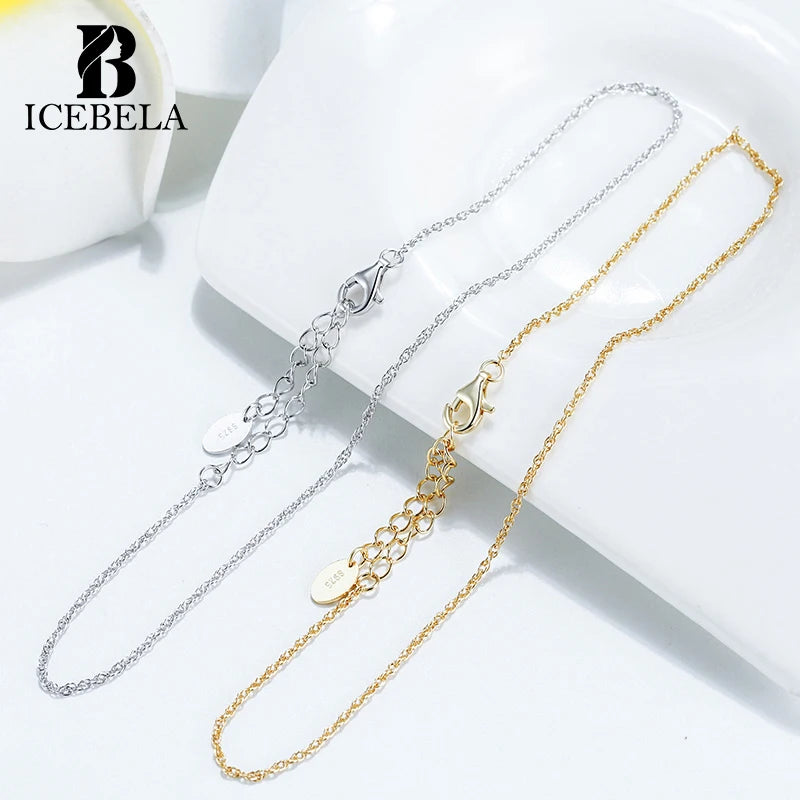 ICEBELA Simple Anklet Single Chain 925 Sterling Silver Ankle Chain Summer New 925 Silver Beach Jewelry Anklet for Women