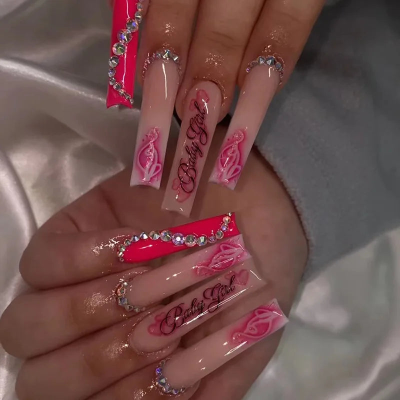 Wholesale Vendor Custom Logo Acrylic Artificial Nails Private Label French Style Reusable Cutest Nail Express Manicure