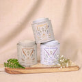 Airtight Coffee Tea Tins Canister White Small 12 oz Metal Cans Green Screw Lid Round Custom Tea Tin Wholesale