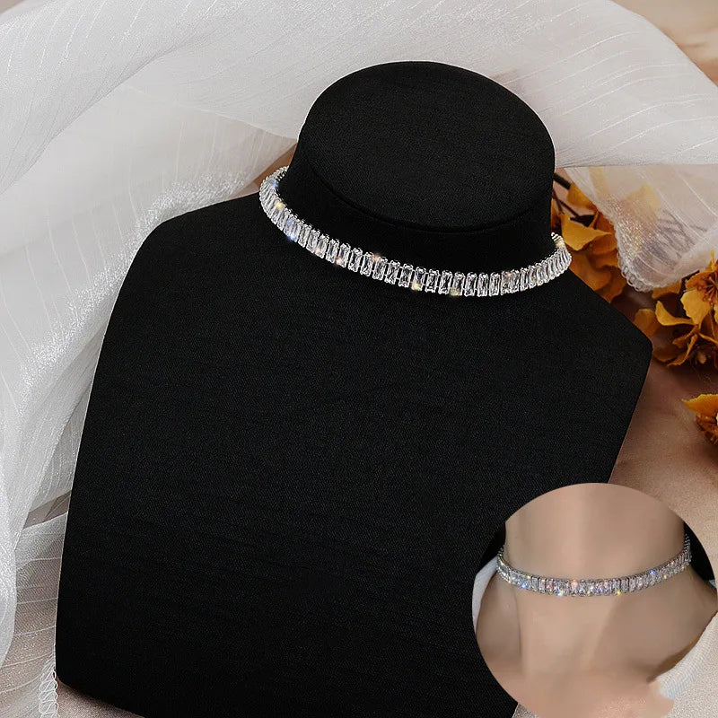 New Luxury Crystal Personalized Chain Necklace Clavicle Chain Fashion Exaggerated Choker Neck Chain Female