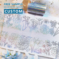 Custom Hig-end Holographic Foil Transparent PET Tape Sticker Rolls for Journal DIY