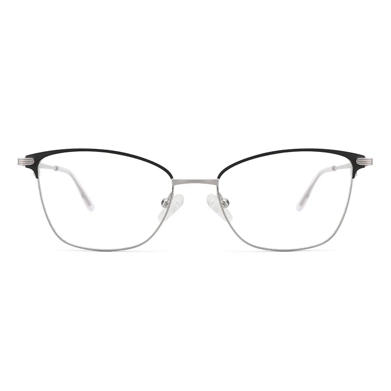 Light Logo Custom Fashion Old Eyeglass Women Economy Metal Eyeglasses Square Frames