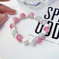 Trendy Cute Girls Natural Stone Beads Bracelet Two Color Crushed Jade White Turquoise Bracelet for Gift