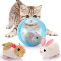 Sustainable Funny Cartoon Plush Rabbit Hamster Toys Electric Obstacle Avoidance Rolling Ball Interactive & Movement Cat Pet Toys