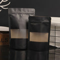Hot Sale Factory Price Matt Food Kraft Paper Ziplock Bag Doypack Stand up Zipper Pouch with Window