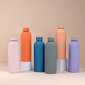 500ml Double Wall Stainless Steel Tumbler Small Mouth Vacuum Insulated Water Bottle with Non-Slip Soft Rubber for Camping