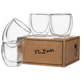 Clear Borosilicate Double Walled Glass Coffee or Tea Cups Insulated 250ml Espresso Coffee Mugs