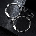 Hip Hop Jewelry Personalized Engraved Bracelet Heart Love 316L Charm Magnetic Stainless Steel Couple Bracelet