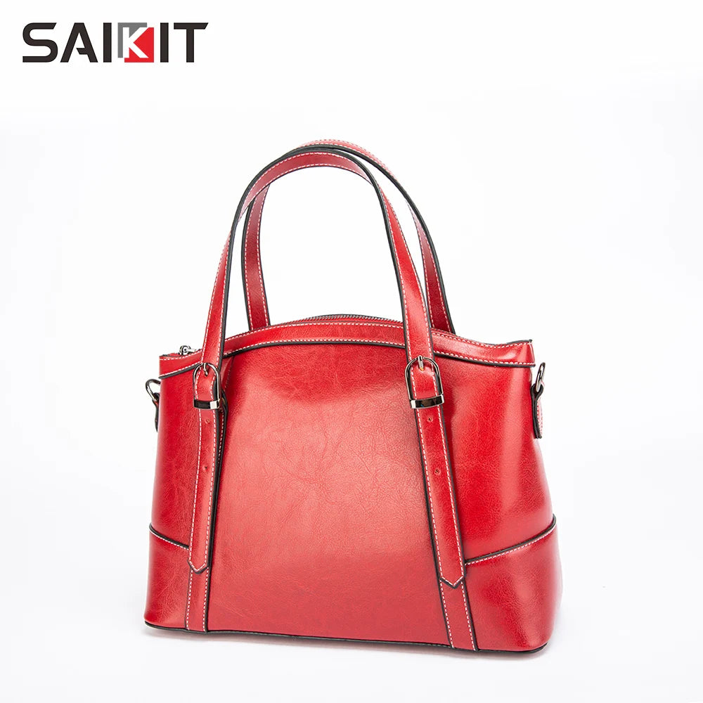 2021 Trending Big Capacity Women Shoulder Bags Luxury Cowhide Leather Hand Bags Solid Color Crossbody Handbags for Women