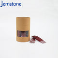 Custom Printed Food Grade Round Box Tea Gift Cylindrical Brown Kraft Tube With Clear Window for Flower Herbal Tea Coffee