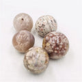 Natural High Quality Cherry Blossom Agate Flower Agate Sphere Crystal Stone Healing Ball for Sale