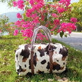 Fashion Cow Camo Print Shoulder Bag Large Capacity Tote Handbag Woman Sunflower Pattern Overnight Weekender Travel Bag
