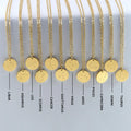 2024 Trendy Fashion Stainless Steel Dainty Disc Pendant Necklace Customized Engraved 12 Gold Zodiac Signs for Women