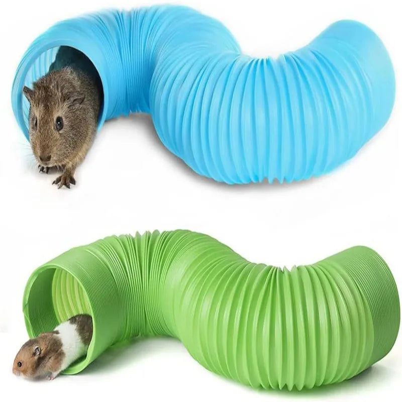 Collapsible Plastic Hamster Tunnel Pet Tube Hideaway Pet Mouse Training Hideout Tunnels for Guinea Pig Chinchillas Dwarf Rabbit