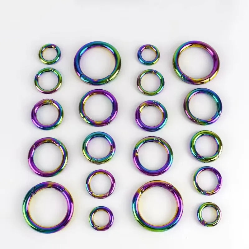 Deepeel H7-3 10-38mm Rainbow Open Spring Ring Connection Buckle Bag Hardware Accessories Zinc Alloy Hook Buckles
