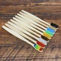 Customized Biodegradable Bamboo Toothbrush Teeth Colorful Bristle Natural Bamboo Tooth Brush Dental Eco Bambou Toothbrushes