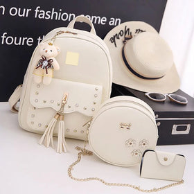Customized Logo Sac a Main Lock Mini Purses Crossbody 3 Set Bags School Bags Backpack for Women