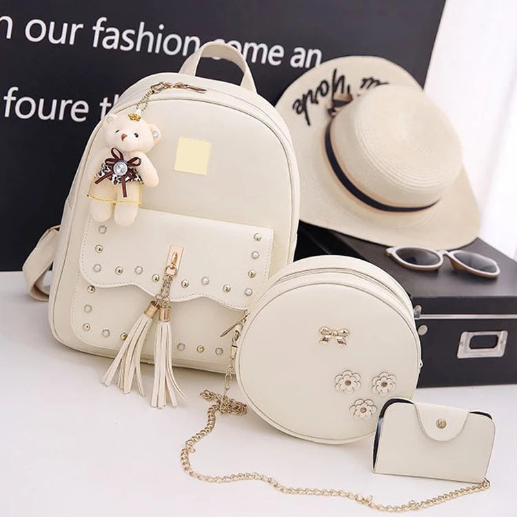 Customized Logo Sac a Main  Lock Mini Purses Crossbody 3 Set Bags School Bags Backpack for Women