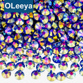 OLeeya SS6-SS30 Machine Cut Super Hot Sale Magic Jet Strass Crystal Hotfix Rhinestones for Garment Accessories