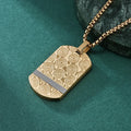 Men's Hip-hop Stainless Steel Custom Gold Plated Fingerprint Pattern Dogtag Pendant Necklace Personalized Clothing Jewelry