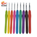 Hebei Pendgda 9pcs Tpr Handle Grip Silver Jumbo Tulip Etimo Stainless Steel Crochet Hook Set