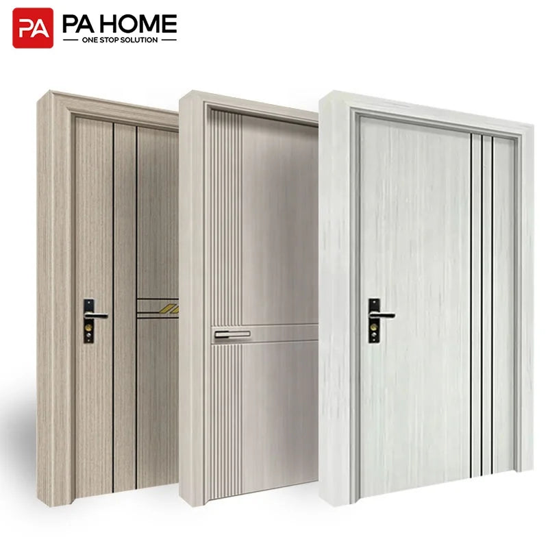 PA  Custom Modern Houses Wooden Mdf Interior Doors with Aluminum Frame
