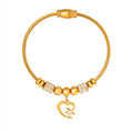 Gangle Charm Bangles Customized Cable Wire Bangle Bracelet Non Tarnish Jewelry 18k Gold Plated Hypoallergenic Stainless Steel