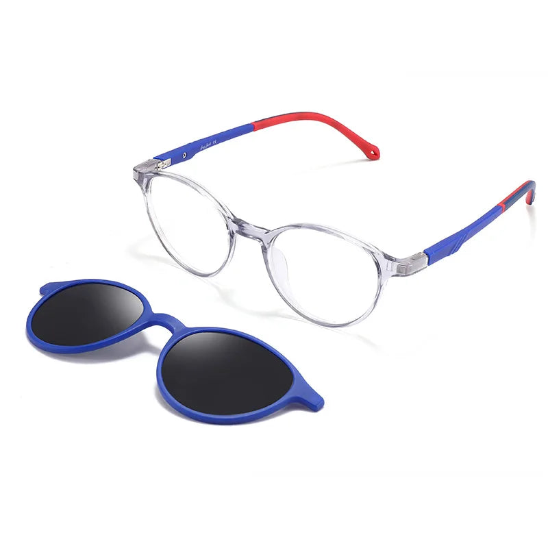 2023 New Polarized Anti Ultraviolet Dual Use Glasses Children Sunglasses Magnetic Clip on Glasses