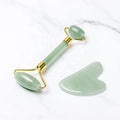 Natural Rose Quartz Green Aventurine Beauty Gua Sha Set Relaxing Face and Body Muscle Wrinkle Relief Jade Roller Skin Care Tool