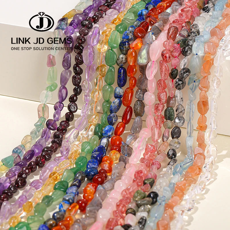 6-8mm Irregular Natural Stone Beads Amazonite Freeform Agates Nugget Quartz Loose Gems Colorful CNAS Certified for Making