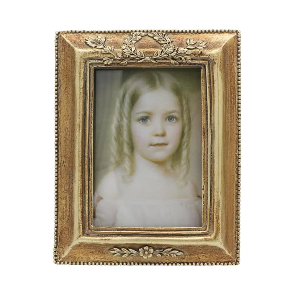 Small Vintage Resin Handmade Letterpress Printed Picture Frames 2.5x3.5 Mini Ornate Wallet Size Tabletop Display Wall Frame