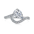 Dylam High End 925 Sterling Silver Rhodium Plating Irregular Tear Shape 8A Radiant Cut Zirconia Wedding Engagement Promise Rings