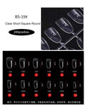 Custom Logo Wholesale 240pcs Per Box Short Coffin Almond Square Full Cover Matt Clear Soft Gel Nail Tips