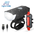 AT Hot Sales Led Bicycle Accessories Front Rear and Back USB Rechargeable Waterproof Mountain Sport Plastic Bike Light